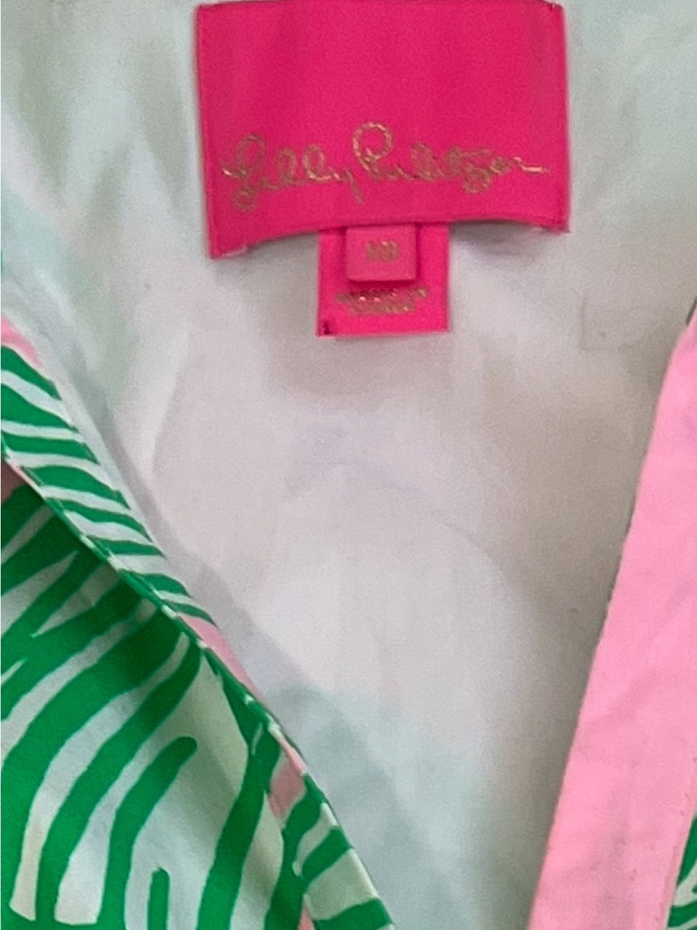 Lilly Pulitzer Pink Dress with Green Leaf Print Halter Tie Waist - Picture 2 of 8